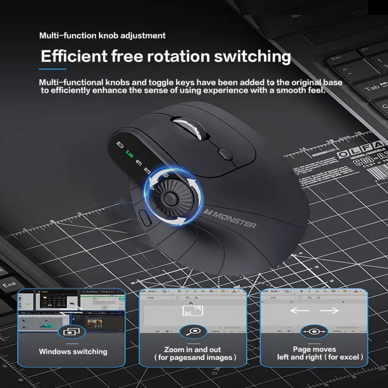 Multi-Device Vertical Ergonomic Mouse