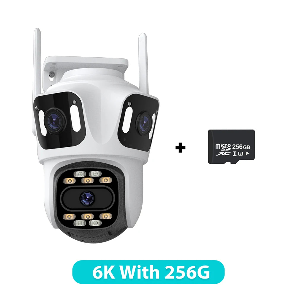 Three Lens PTZ IP Outdoor Camera