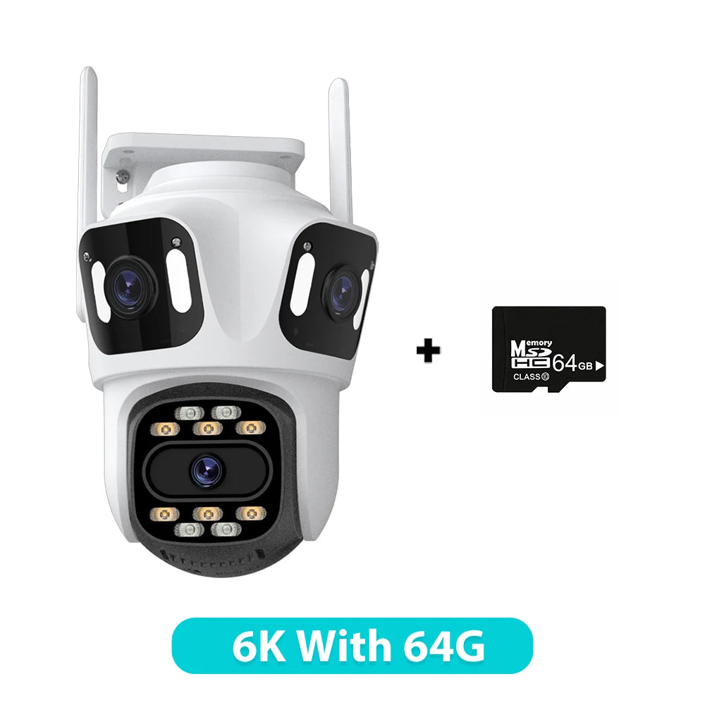 Three Lens PTZ IP Outdoor Camera