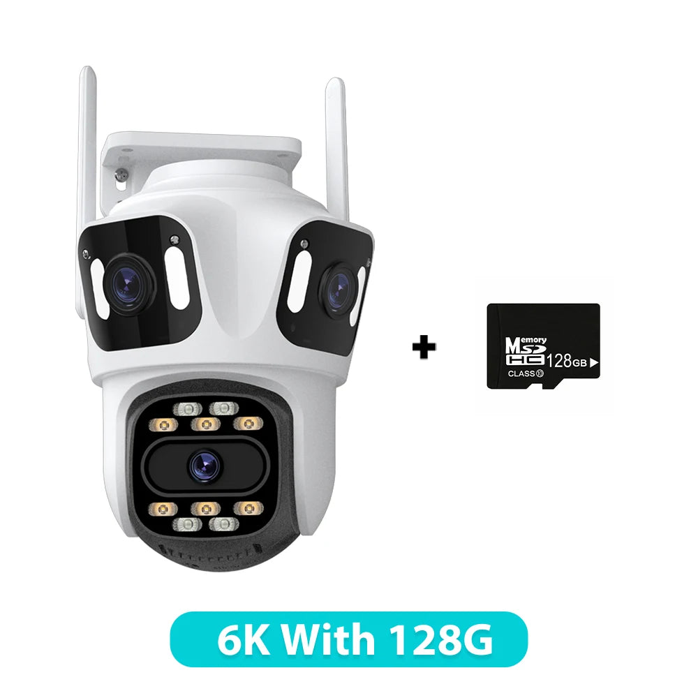 Three Lens PTZ IP Outdoor Camera