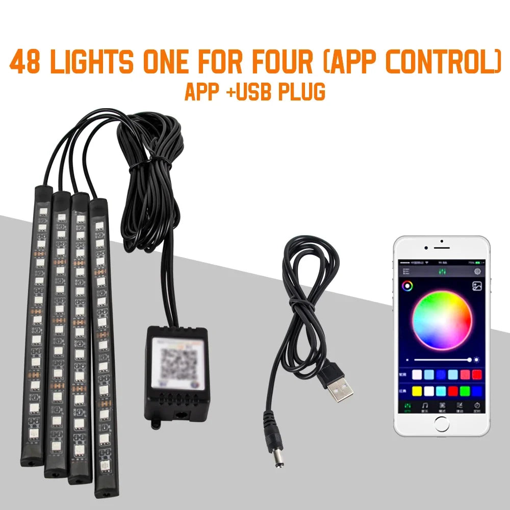 Neon 36 48 72 LED Car
