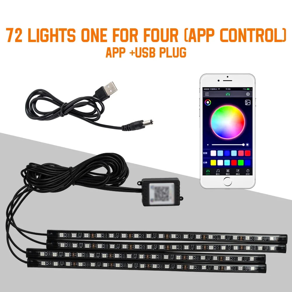 Neon 36 48 72 LED Car