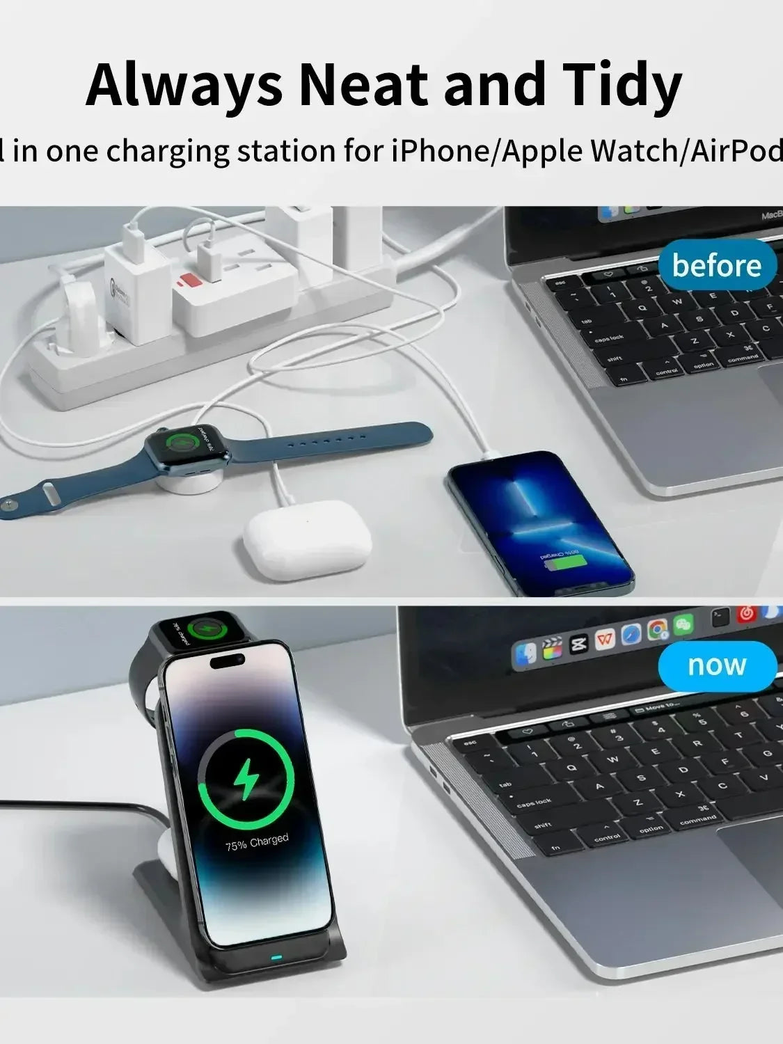 KPON 3 in 1 Wireless Charger Stand