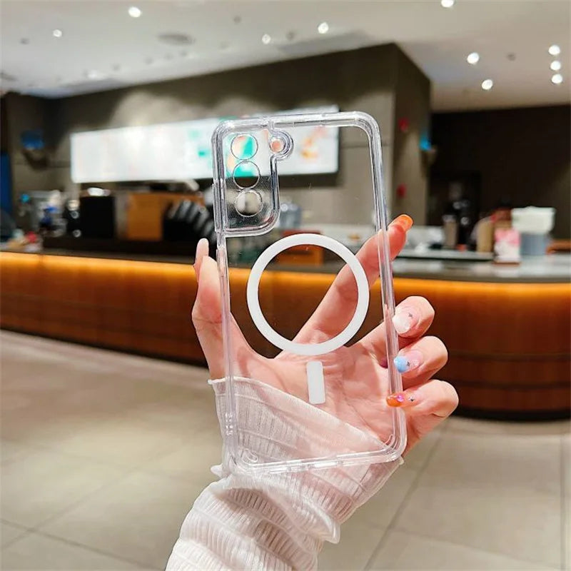 For Magsafe Magnetic Transparent Case For Samsung Galaxy