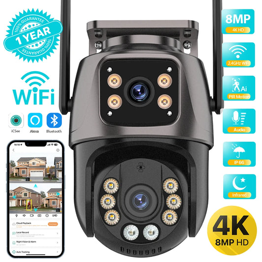 4K 8MP HD Wifi PTZ Outdoor Camera