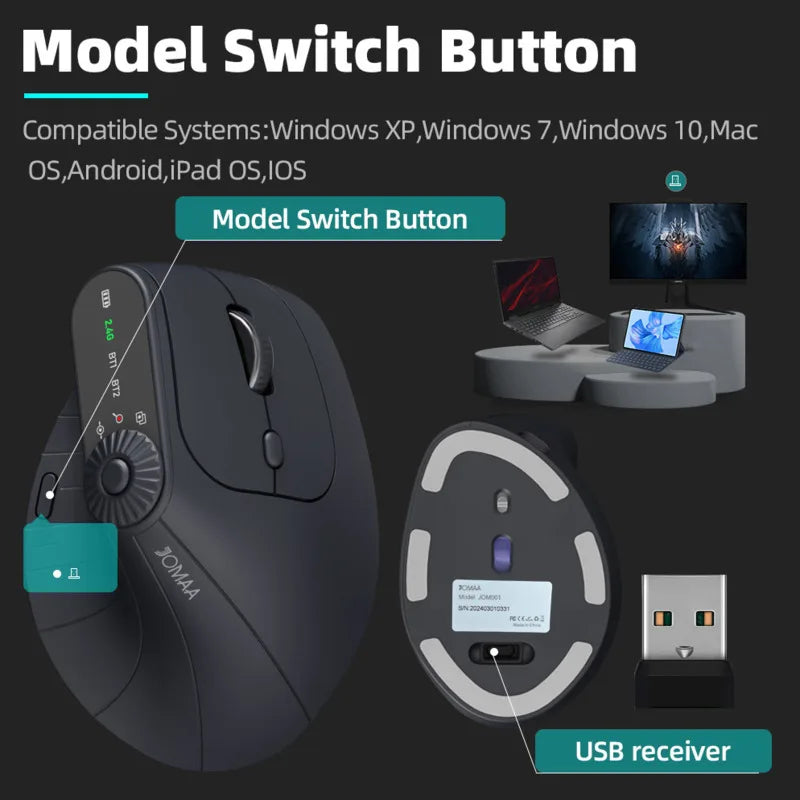 Multi-Device Vertical Ergonomic Mouse