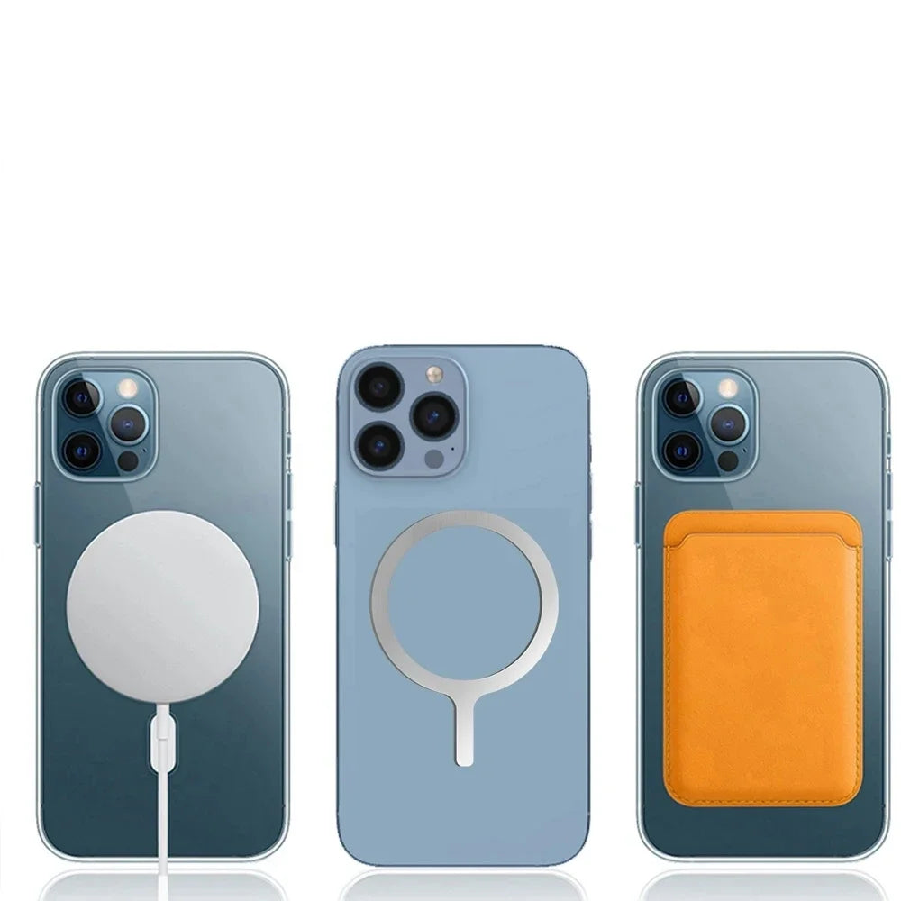 Universal iPhone Wireless Charging Cellphone Round Metal Plate Ring