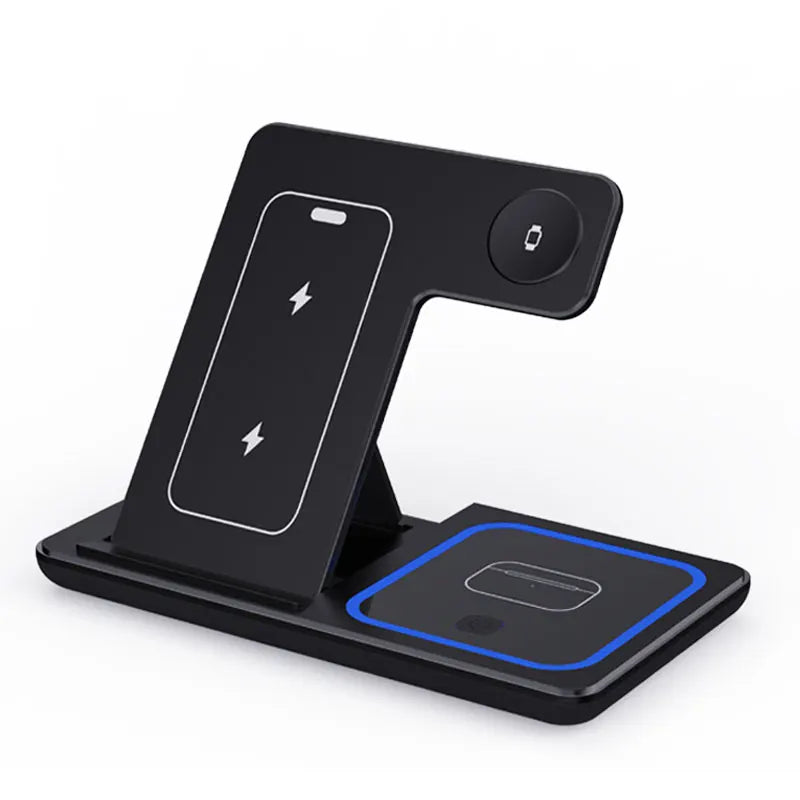 30W LED 3 in 1 Fast Wireless Charger Stand