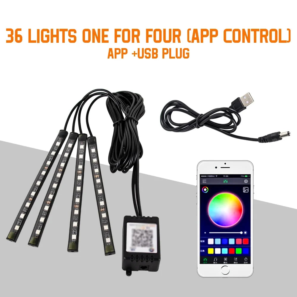 Neon 36 48 72 LED Car