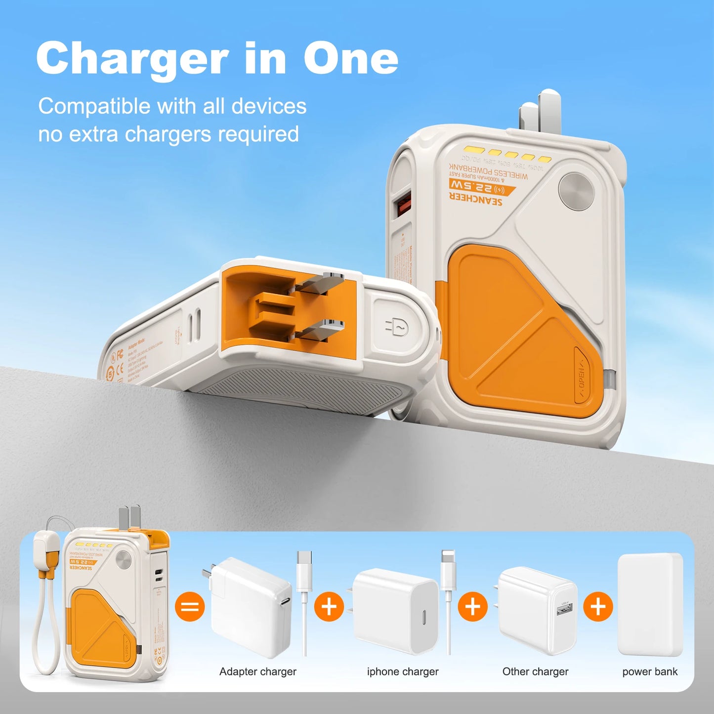 Multifunctional magnetic power bank adsorption for wireless charging