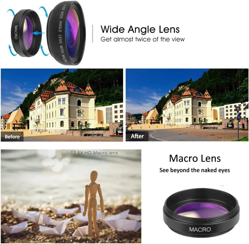 2 IN 1 Lens Universal Clip 37mm Mobile Phone Lens