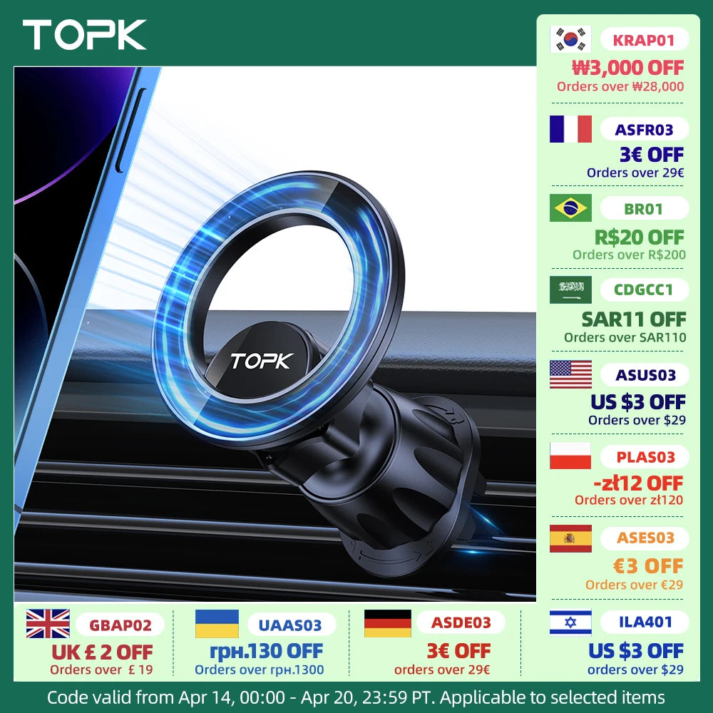 TOPK for Magsafe Car Mount,Magnetic Phone Holder