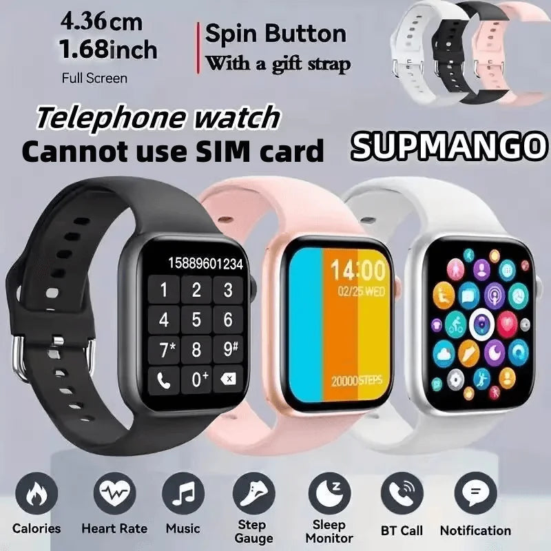 Montre connectée S8 pour hommes et femmes, avec cadran, appels, moniteur de santé et de sport, X7
