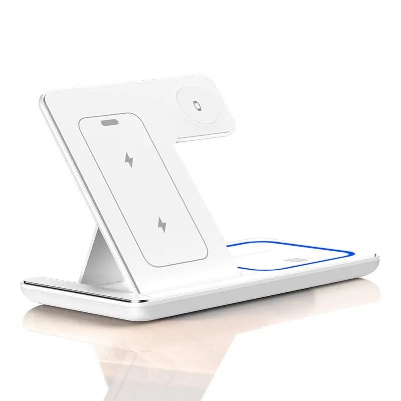 30W LED 3 in 1 Fast Wireless Charger Stand