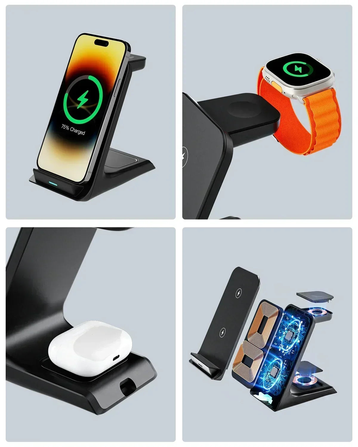 KPON 3 in 1 Wireless Charger Stand