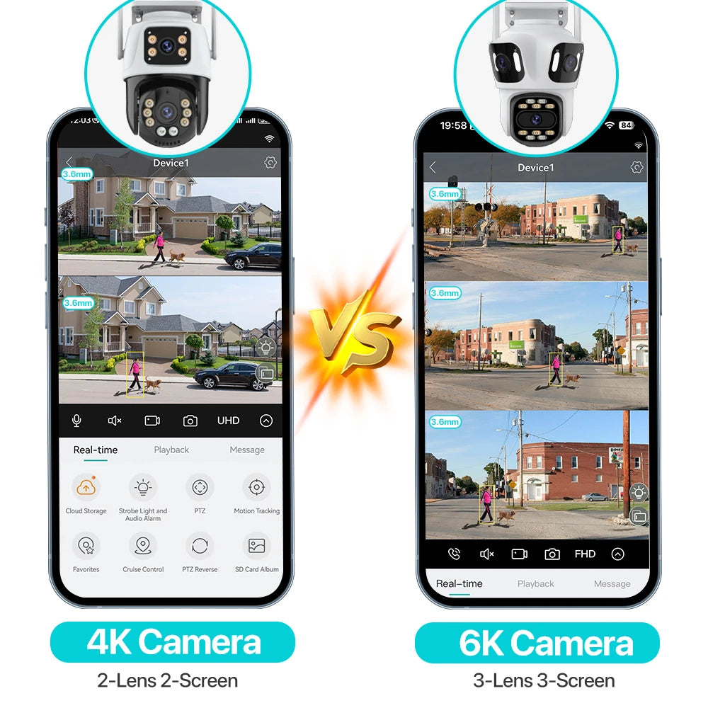 Three Lens PTZ IP Outdoor Camera