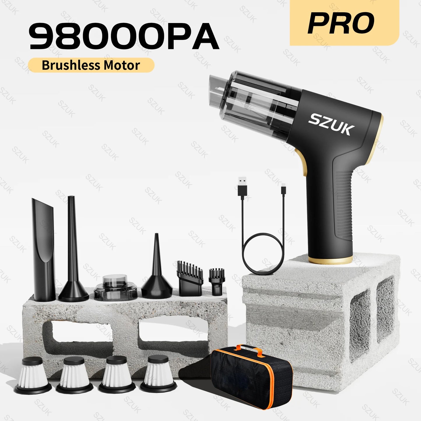 98000PA Mini Car Vacuum Cleaner