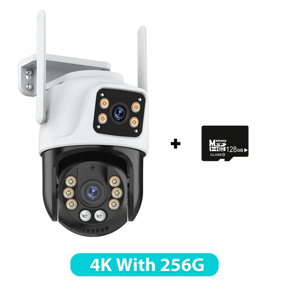 Three Lens PTZ IP Outdoor Camera