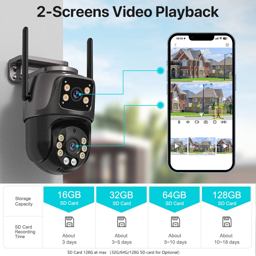 4K 8MP HD Wifi PTZ Outdoor Camera