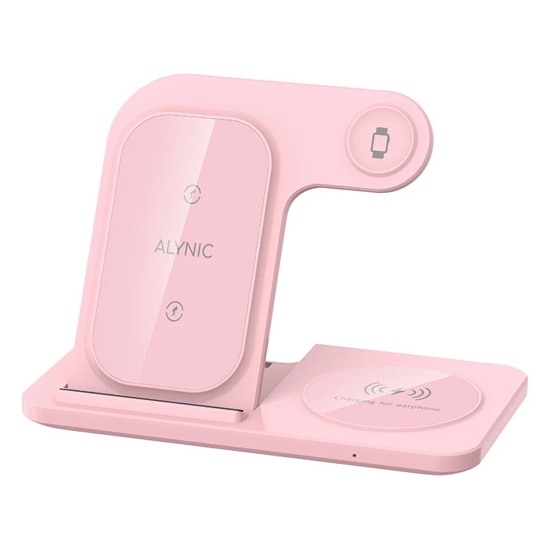 30W LED 3 in 1 Fast Wireless Charger Stand