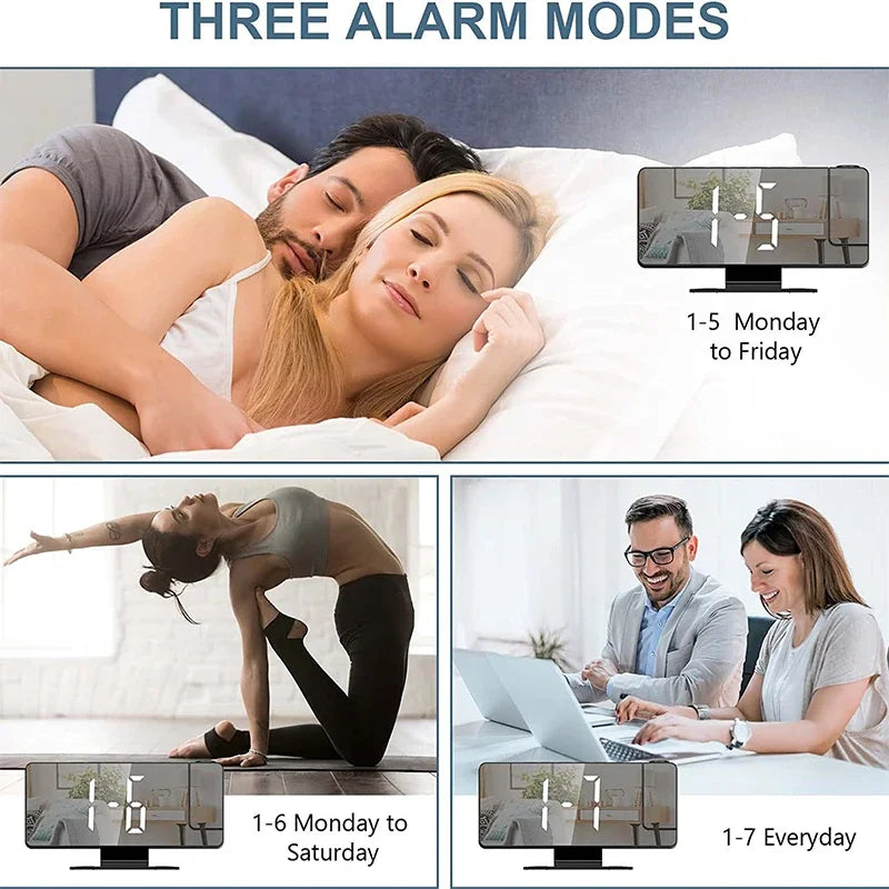 LED Digital Alarm Clock Projection