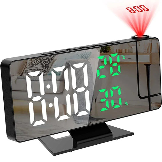LED Digital Alarm Clock Projection