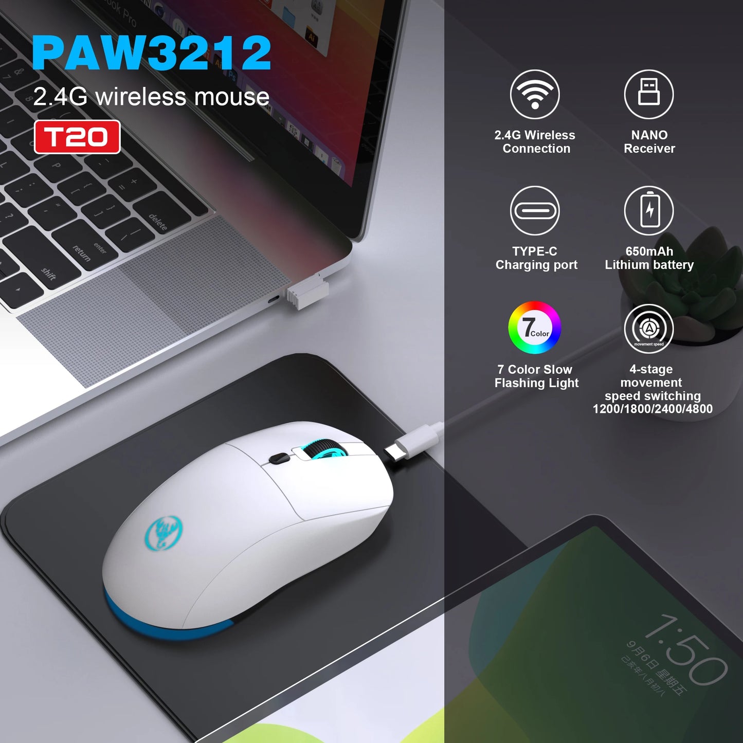 Rechargeable 2.4G USB Wireless Mouse