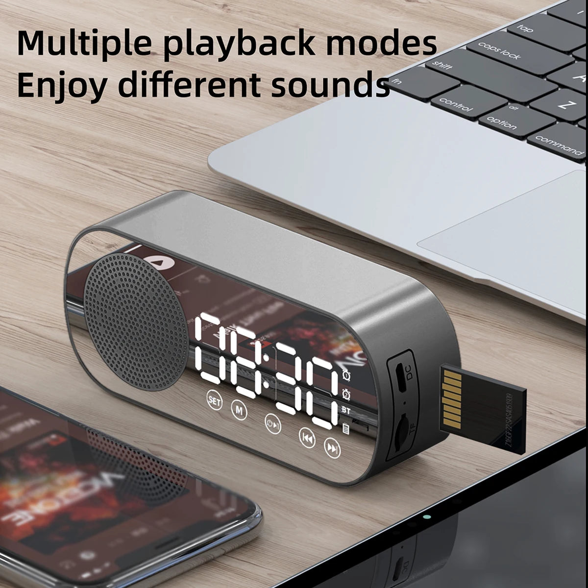 Digital Alarm Clock Bluetooth