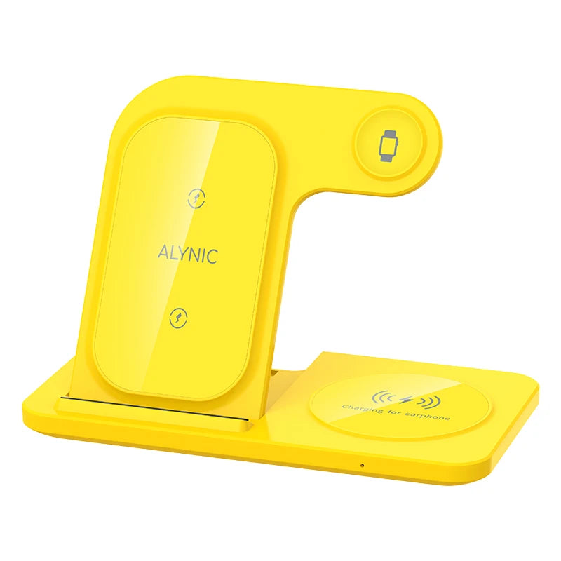 30W LED 3 in 1 Fast Wireless Charger Stand