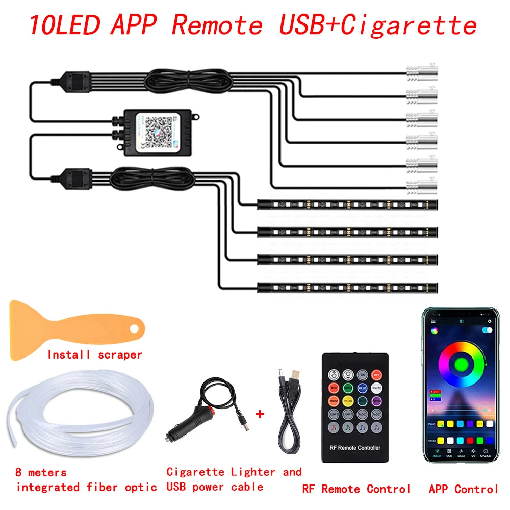 LED Car Interior Ambient Strip Lights