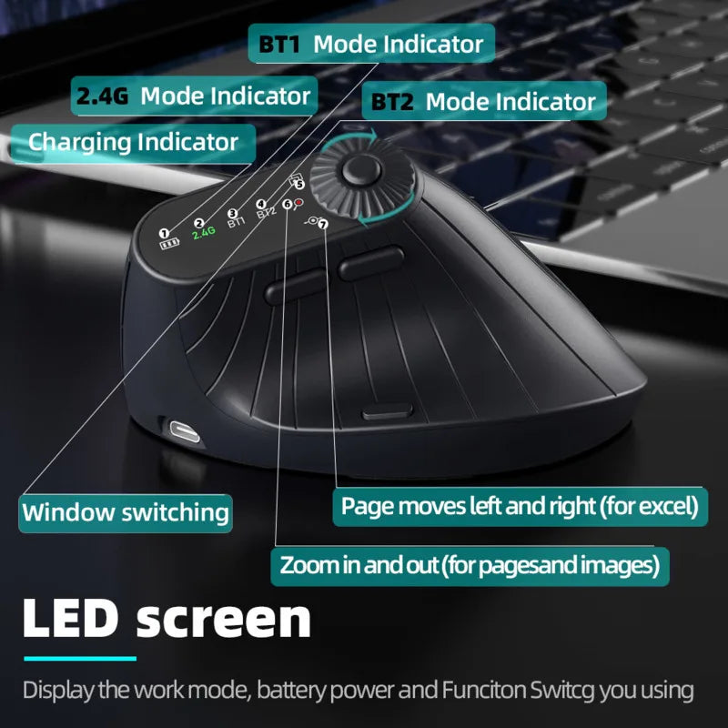 Multi-Device Vertical Ergonomic Mouse