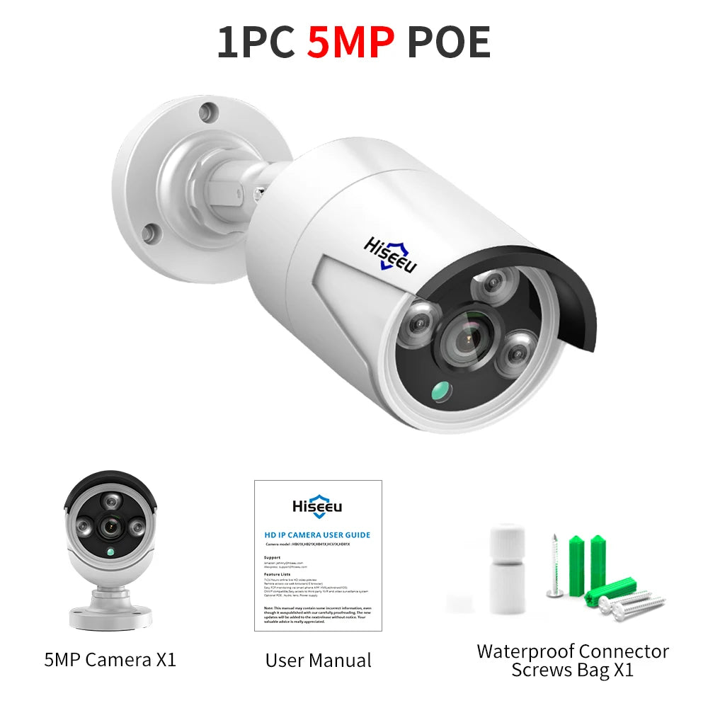Hiseeu 5MP Audio IP Security Surveillance Camera