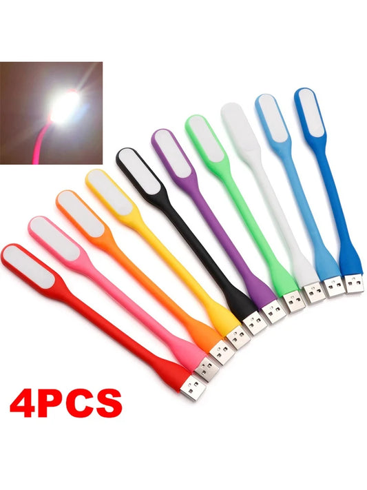 2 4PCS Mini USB LED Light Portable Book Reading Light LED