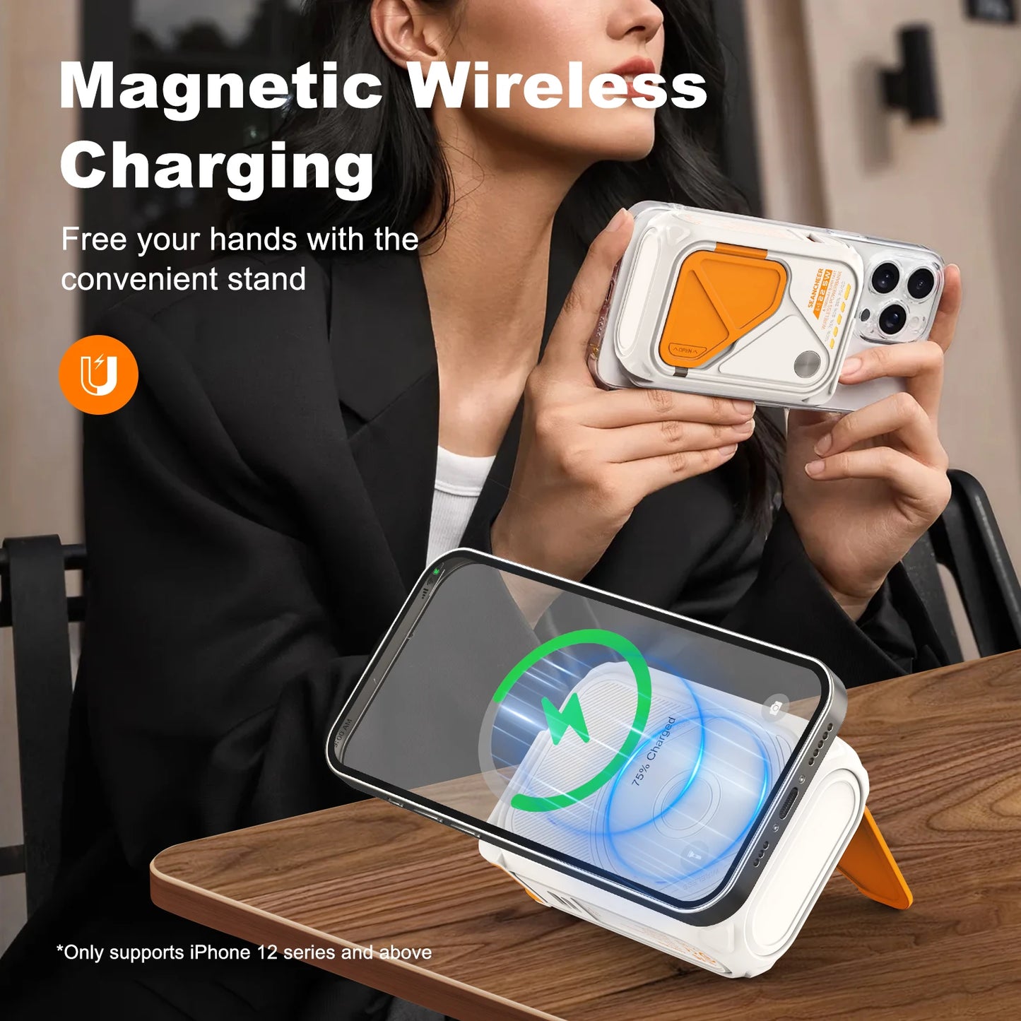 Multifunctional magnetic power bank adsorption for wireless charging