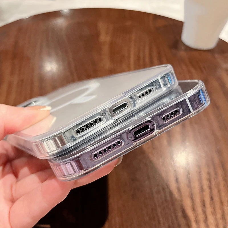 For Magesafe Magnetic Transparent Wireless Charge Case