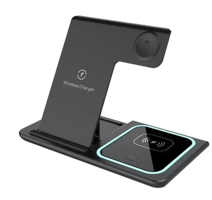 30W LED 3 in 1 Fast Wireless Charger Stand