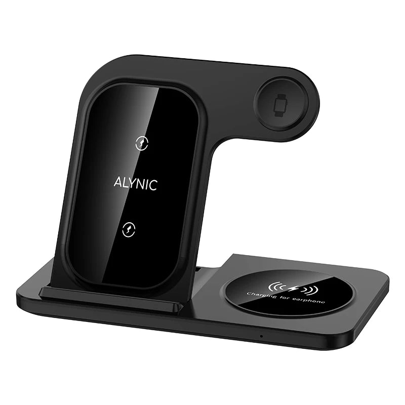 30W LED 3 in 1 Fast Wireless Charger Stand
