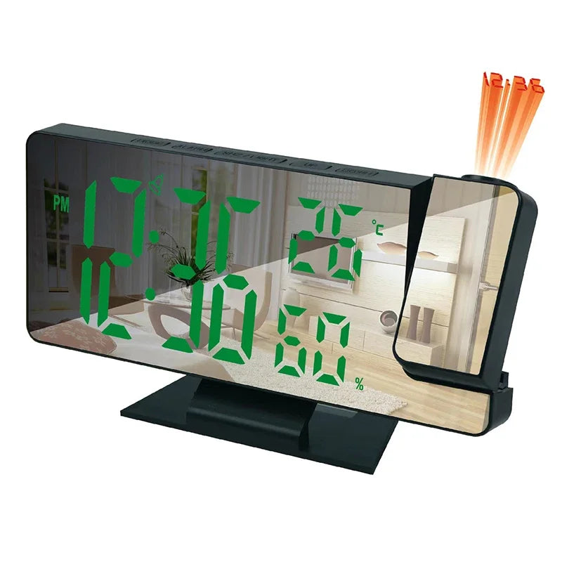 LED Digital Alarm Clock Projection