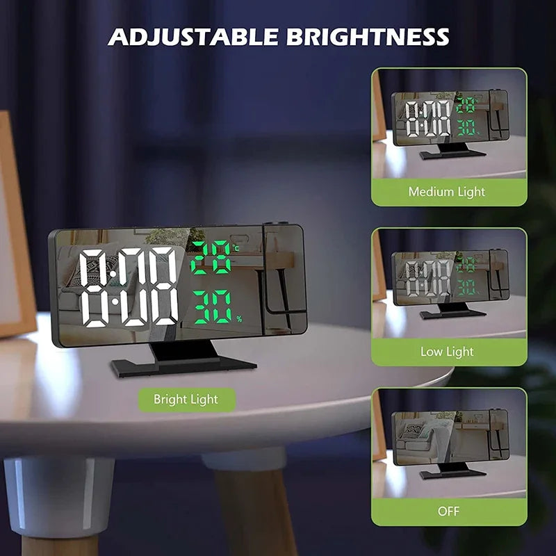 LED Digital Alarm Clock Projection